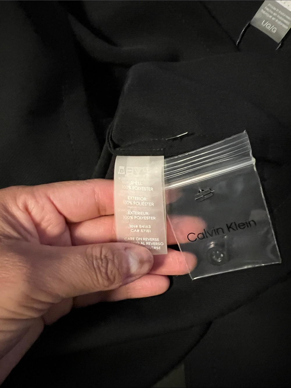 Calvin Klein Black Cropped Button-Front Top - Picture 9 of 12